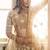 Brown Net Embroidered & Thread Work Semi Stitched Lehenga Choli
