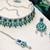 Green rhodium premium designer american diamond and stone work necklace set