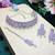 Purple rhodium premium designer american diamond and stone work necklace set