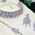 Purple rhodium premium designer american diamond and stone work necklace set