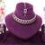 Maroon rhodium premium designer american diamond and stone work necklace set
