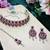 Maroon rhodium premium designer american diamond and stone work necklace set
