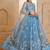 Blue Net Embroidered & Thread Work Semi Stitched Lehenga Choli