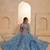 Blue Net Embroidered & Thread Work Semi Stitched Lehenga Choli