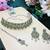 Green rhodium premium designer american diamond and stone work necklace set