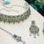 Green rhodium premium designer american diamond and stone work necklace set
