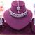 Blue rhodium premium designer american diamond and stone work necklace set