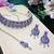 Blue rhodium premium designer american diamond and stone work necklace set