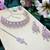 Pink rhodium premium designer american diamond and stone work necklace set