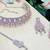 Pink rhodium premium designer american diamond and stone work necklace set