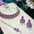 Purple rhodium premium designer american diamond and stone work necklace set
