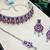 Purple rhodium premium designer american diamond and stone work necklace set