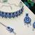Blue rhodium premium designer american diamond and stone work necklace set