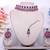 Pink rhodium premium designer american diamond and stone work necklace set