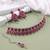 Pink rhodium premium designer american diamond and stone work necklace set