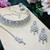 White rhodium premium designer american diamond and stone work necklace set