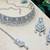 White rhodium premium designer american diamond and stone work necklace set