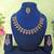 Purple yellow gold premium designer american diamond and stone work necklace set
