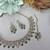 Green yellow gold premium designer american diamond and stone work necklace set