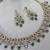 Green yellow gold premium designer american diamond and stone work necklace set