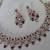 Maroon yellow gold premium designer american diamond and stone work necklace set