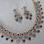 Blue yellow gold premium designer american diamond and stone work necklace set