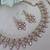 Pink yellow gold premium designer american diamond and stone work necklace set