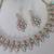Green yellow gold premium designer american diamond and stone work necklace set