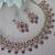 Purple yellow gold premium designer american diamond and stone work necklace set