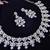 Purple rhodium premium designer american diamond and stone work necklace set