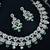 Green rhodium premium designer american diamond and stone work necklace set