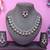 Maroon rhodium premium designer american diamond and stone work necklace set