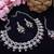 Maroon rhodium premium designer american diamond and stone work necklace set