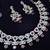 Maroon rhodium premium designer american diamond and stone work necklace set