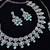 Green rhodium premium designer american diamond and stone work necklace set
