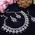 Blue rhodium premium designer american diamond and stone work necklace set