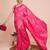 pink copper zari work silk blend saree with blouse