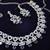 Blue rhodium premium designer american diamond and stone work necklace set