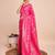 pink copper zari work silk blend saree with blouse