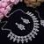 Pink rhodium premium designer american diamond and stone work necklace set