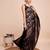 black copper zari work silk blend saree with blouse