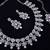 Pink rhodium premium designer american diamond and stone work necklace set