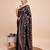 black copper zari work silk blend saree with blouse