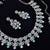 Green rhodium premium designer american diamond and stone work necklace set