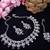 Purple rhodium premium designer american diamond and stone work necklace set
