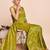 mehendi copper zari work silk blend saree with blouse