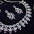 Purple rhodium premium designer american diamond and stone work necklace set