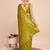mehendi copper zari work silk blend saree with blouse