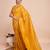 yellow copper zari work silk blend saree with blouse