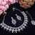 Blue rhodium premium designer american diamond and stone work necklace set